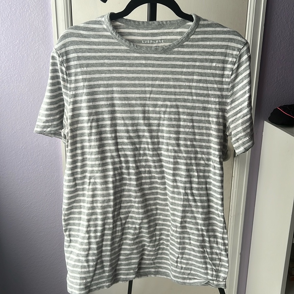 Everlane striped grey shirt